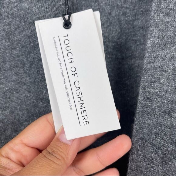 NEW 7 For All Mankind Dark Grey Cashmere Wool Blend Fringe Poncho Wrap OS - Picture 5 of 11